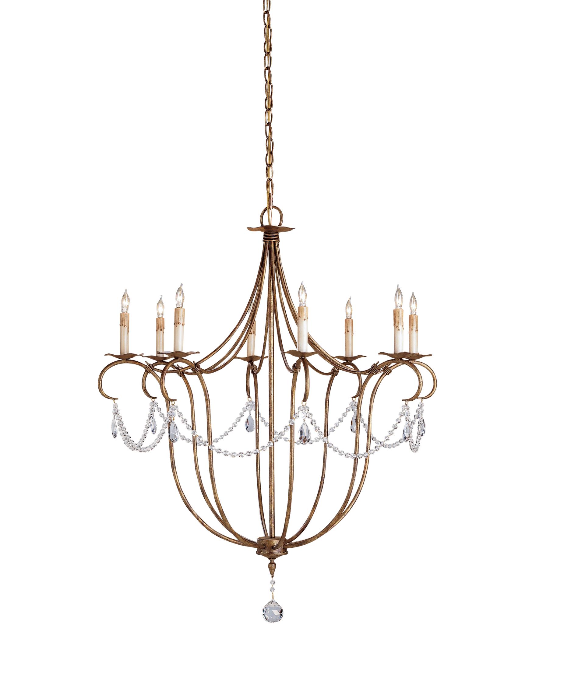 Currey and Company 9881 Crystal Lights 31 Inch Chandelier Capitol